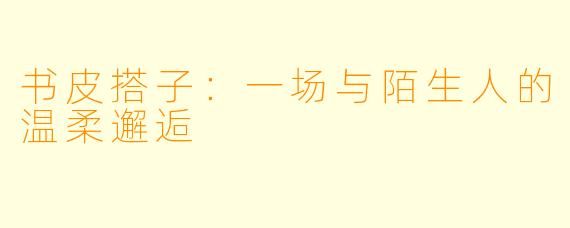 书皮搭子：一场与陌生人的温柔邂逅