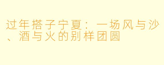 过年搭子宁夏：一场风与沙、酒与火的别样团圆