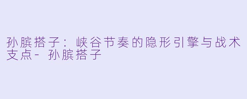 孙膑搭子：峡谷节奏的隐形引擎与战术支点-孙膑搭子