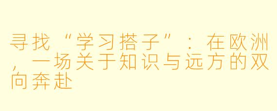 寻找“学习搭子”：在欧洲，一场关于知识与远方的双向奔赴
