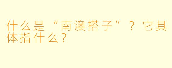 什么是“南澳搭子”？它具体指什么？