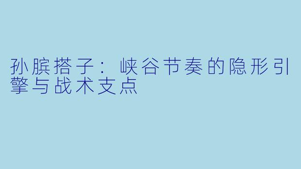 孙膑搭子：峡谷节奏的隐形引擎与战术支点
