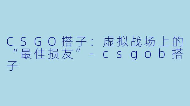 CSGO搭子：虚拟战场上的“最佳损友”-csgob搭子