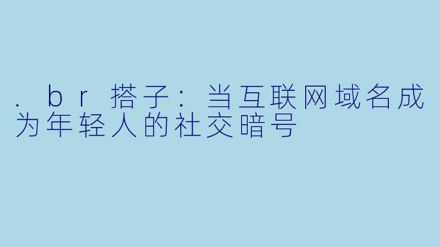 .br搭子：当互联网域名成为年轻人的社交暗号