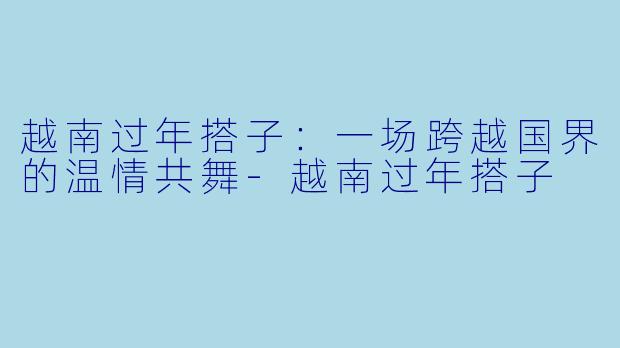 越南过年搭子：一场跨越国界的温情共舞-越南过年搭子