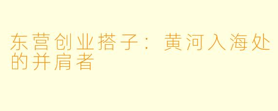 东营创业搭子：黄河入海处的并肩者