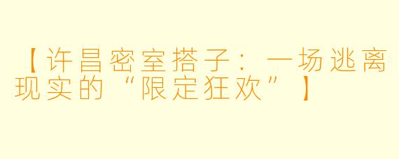 【许昌密室搭子：一场逃离现实的“限定狂欢”】