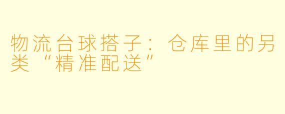 物流台球搭子:仓库里的另类“精准配送”