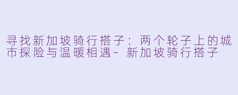 寻找新加坡骑行搭子：两个轮子上的城市探险与温暖相遇-新加坡骑行搭子