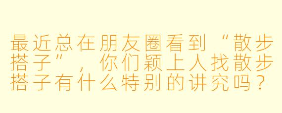 最近总在朋友圈看到“散步搭子”，你们颖上人找散步搭子有什么特别的讲究吗？