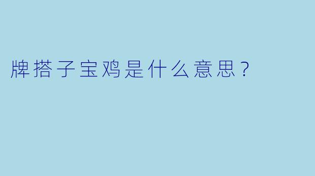 牌搭子宝鸡是什么意思？