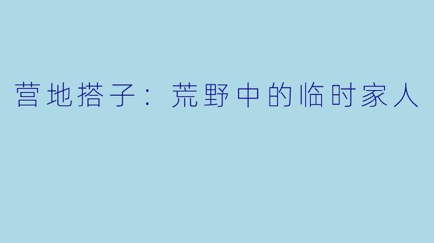 营地搭子:荒野中的临时家人