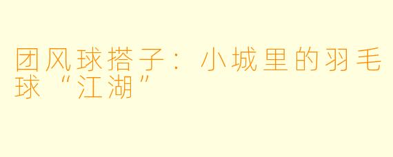 团风球搭子：小城里的羽毛球“江湖”