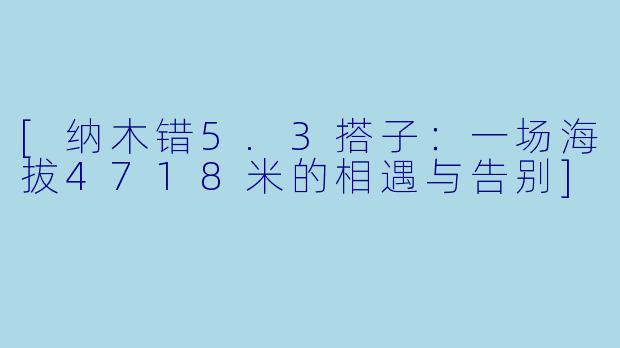 [纳木错5.3搭子：一场海拔4718米的相遇与告别]