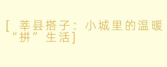 [莘县搭子：小城里的温暖“拼”生活]