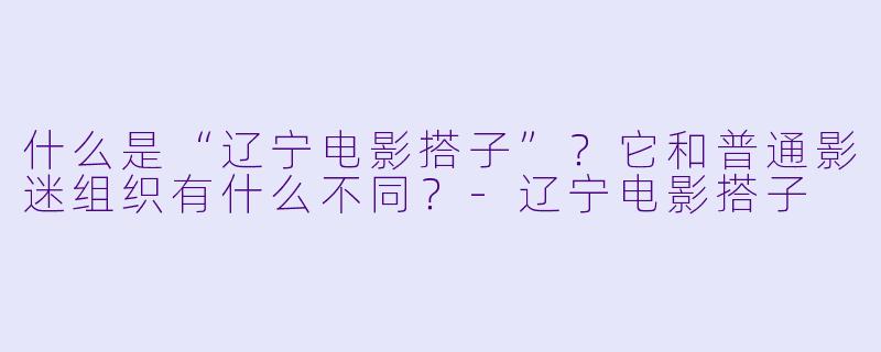 什么是“辽宁电影搭子”？它和普通影迷组织有什么不同？