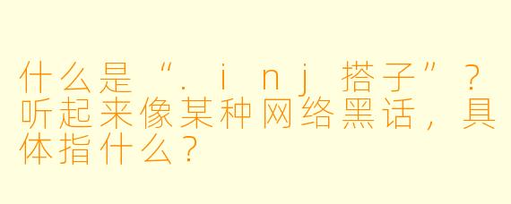 什么是“.inj搭子”？听起来像某种网络黑话，具体指什么？