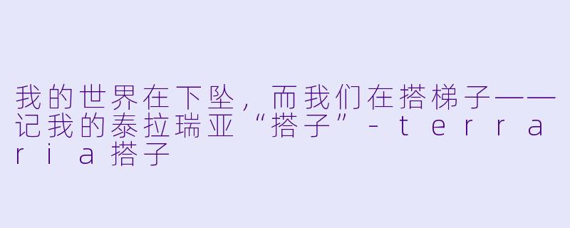 我的世界在下坠，而我们在搭梯子——记我的泰拉瑞亚“搭子”-terraria搭子