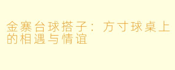 金寨台球搭子:方寸球桌上的相遇与情谊
