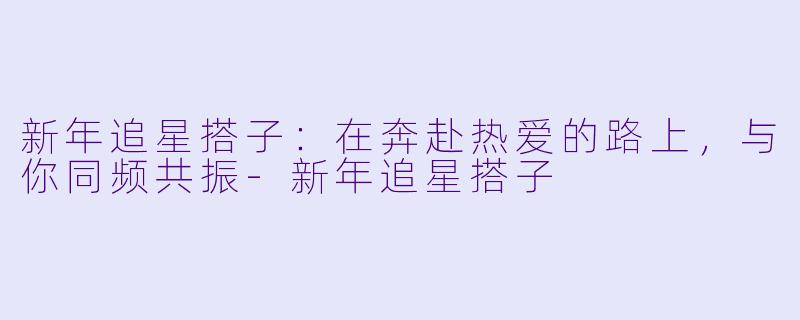 新年追星搭子:在奔赴热爱的路上,与你同频共振-新年追星搭子