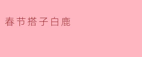 春节搭子白鹿是什么意思？