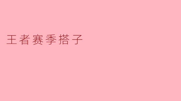 王者赛季搭子