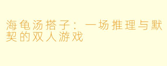 海龟汤搭子：一场推理与默契的双人游戏
