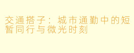 交通搭子：城市通勤中的短暂同行与微光时刻