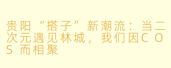 贵阳“搭子”新潮流：当二次元遇见林城，我们因COS而相聚