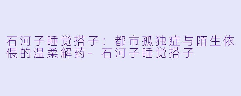 石河子睡觉搭子：都市孤独症与陌生依偎的温柔解药-石河子睡觉搭子