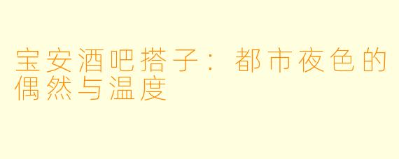 宝安酒吧搭子：都市夜色的偶然与温度