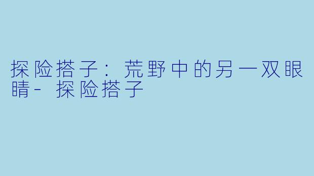 探险搭子：荒野中的另一双眼睛