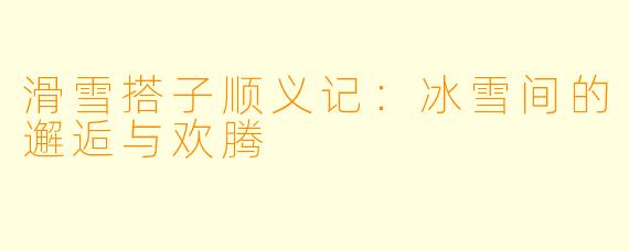 滑雪搭子顺义记：冰雪间的邂逅与欢腾