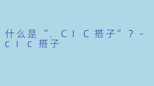 什么是“.CIC搭子”？-cic搭子