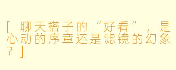 [聊天搭子的“好看”，是心动的序章还是滤镜的幻象？]