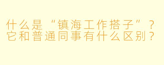什么是“镇海工作搭子”？它和普通同事有什么区别？