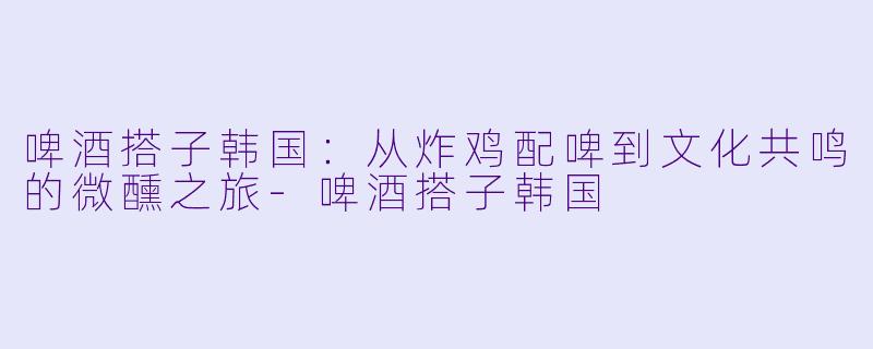 啤酒搭子韩国：从炸鸡配啤到文化共鸣的微醺之旅-啤酒搭子韩国