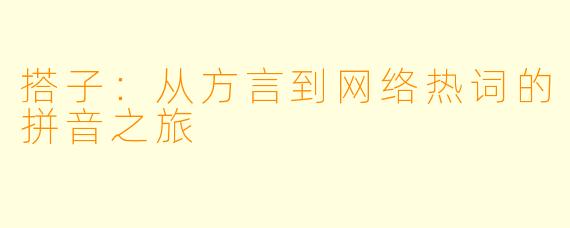 搭子：从方言到网络热词的拼音之旅