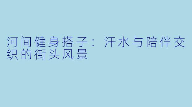 河间健身搭子：汗水与陪伴交织的街头风景