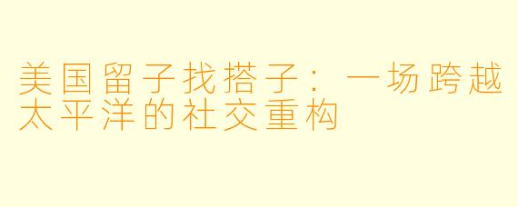 美国留子找搭子：一场跨越太平洋的社交重构