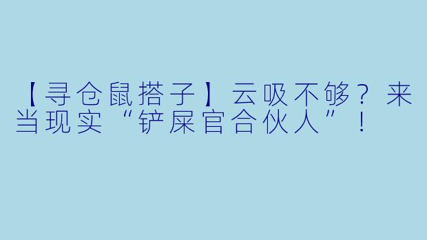 【寻仓鼠搭子】云吸不够？来当现实“铲屎官合伙人”！