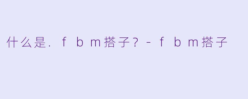 什么是.fbm搭子？-fbm搭子