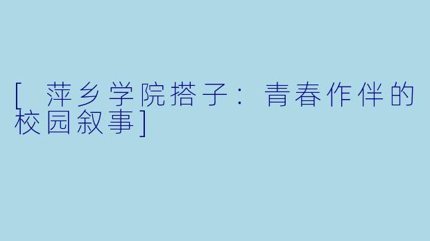 [萍乡学院搭子：青春作伴的校园叙事]