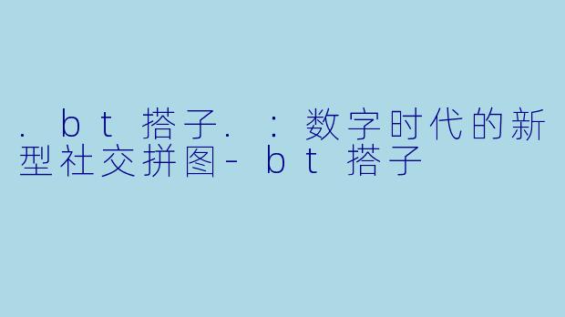 .bt搭子.:数字时代的新型社交拼图-bt搭子
