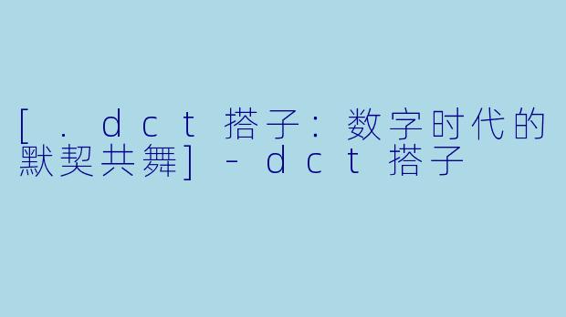 [.dct搭子：数字时代的默契共舞]-dct搭子