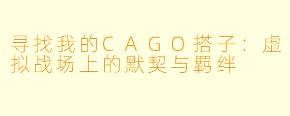 寻找我的CAGO搭子:虚拟战场上的默契与羁绊