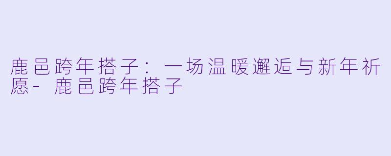 鹿邑跨年搭子：一场温暖邂逅与新年祈愿-鹿邑跨年搭子