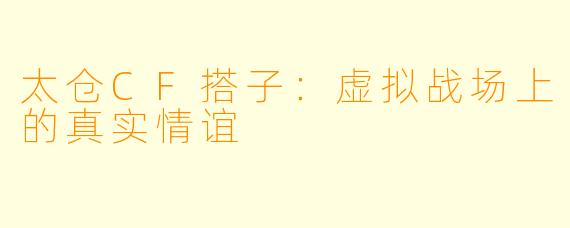 太仓CF搭子:虚拟战场上的真实情谊