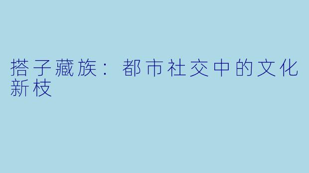 搭子藏族：都市社交中的文化新枝