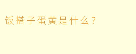 饭搭子蛋黄是什么？